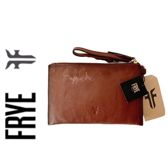 Frye Handbags - NWT FRYE genuine leather wristlet cognac